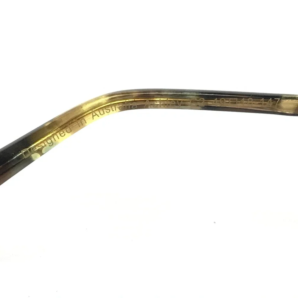 Iconik Eyeglasses Frames Ashley C2 Brown Blue Tortoise Gold Round 49-18-147
